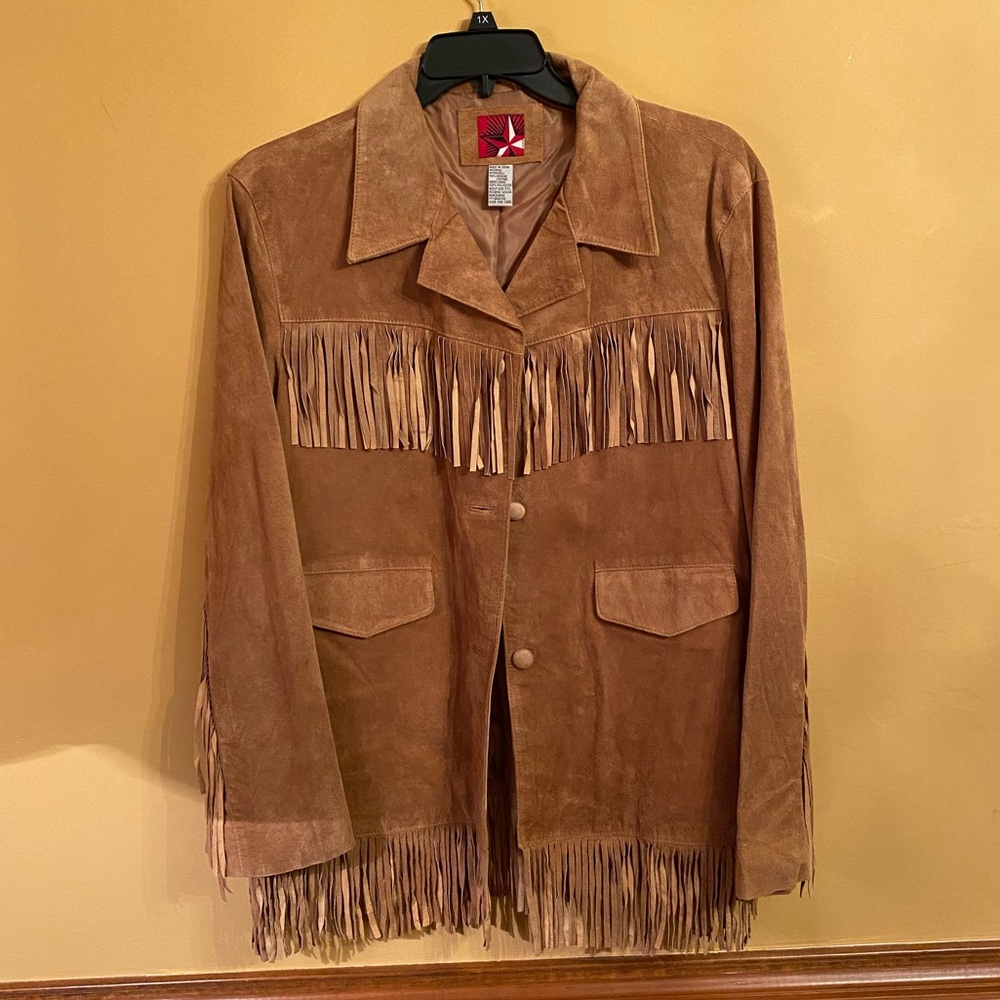 🔥HP🔥 Vintage Boho Leather Fringe Jacket